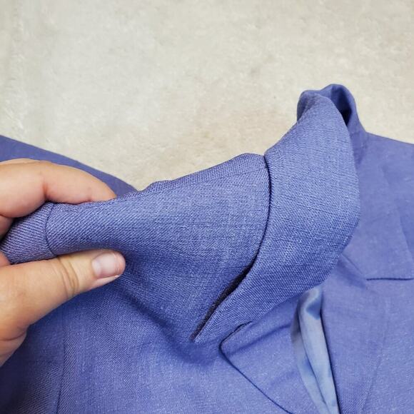 VTG Amanda Smith Petite Purple Work Suit‎ Blazer Jacket Peplum Blouse Skirt 10P - Picture 4 of 16